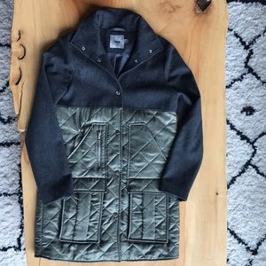 ASOS long line quilted/wool coat